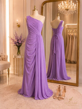 Wear Your Love Lavender One Shoulder Corset Back Formal Gown Size 8 NWT